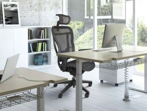 Ergonomic all-mesh office chair with headrest and lumbar support